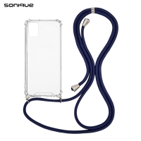 Θήκη Σιλικόνης με Κορδόνι Sonique Armor Clear Samsung Galaxy A71 Μπλε Σκούρο
