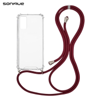 Θήκη Σιλικόνης με Κορδόνι Sonique Armor Clear Samsung Galaxy S20 FE 4G/5G Μπορντό