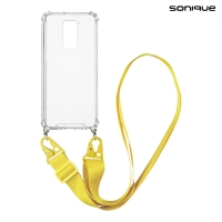 Θήκη Σιλικόνης με Strap Sonique Armor Clear Xiaomi Redmi Note 9 Κίτρινο