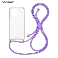Θήκη Σιλικόνης με Κορδόνι Sonique Armor Clear Xiaomi Mi 11 Λιλά