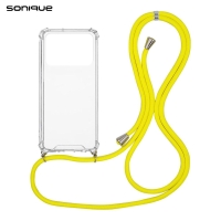 Θήκη Σιλικόνης με Κορδόνι Sonique Armor Clear Xiaomi Poco C40 Κίτρινο