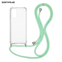 Θήκη Σιλικόνης με Κορδόνι Sonique Armor Clear Xiaomi Redmi Note 10 / Redmi Note 10s / Poco M5s Βεραμάν