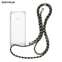 Θήκη Σιλικόνης με Κορδόνι Sonique Armor Clear Xiaomi Redmi Note 8T Rainbow Πράσινο