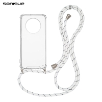 Θήκη Σιλικόνης με Κορδόνι Sonique Armor Clear Huawei Nova Y90 Rainbow Λευκό