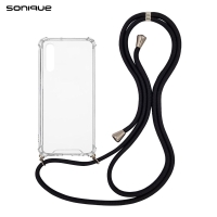 Θήκη Σιλικόνης με Κορδόνι Sonique Armor Clear Huawei P20 Pro Μαύρο