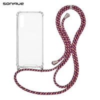 Θήκη Σιλικόνης με Κορδόνι Sonique Armor Clear Huawei P20 Pro Rainbow Μπορντό