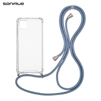 Θήκη Σιλικόνης με Κορδόνι Sonique Armor Clear Huawei P40 Lite Μπλε Γκρι