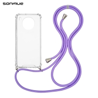 Θήκη Σιλικόνης με Κορδόνι Sonique Armor Clear Honor 50 Lite / Nova 8i Λιλά