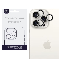 Camera Protection Sonique Glitter Lens Pro Apple iPhone 15 Pro / iPhone 15 Pro Max White Titanium