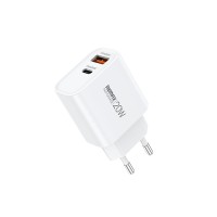 Φορτιστής REMAX Kiddy Series Fast Charge RP-U120 20W, A+C Λευκό