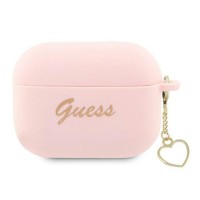Θήκη Σιλικόνης Guess Charm Heart Collection για AirPods Pro 2 Ροζ