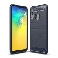 Θήκη Σιλικόνης Carbon TPU Fiber Brushed Samsung Galaxy A20e Μπλε