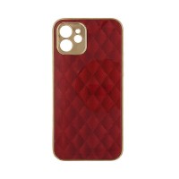 GKK Electroplate Glass Case Apple iPhone 12 Cube Κόκκινο