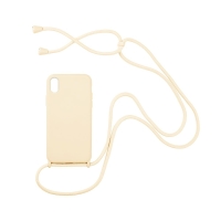 Θήκη Σιλικόνης με Κορδόνι CarryHang Sonique Apple iPhone XR Μπεζ