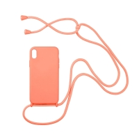 Θήκη Σιλικόνης με Κορδόνι CarryHang Sonique Apple iPhone XS MAX Πορτοκαλί
