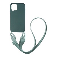 Θήκη Σιλικόνης με Strap CarryHang Sonique Samsung Galaxy A22 4G / Galaxy M32 4G / Galaxy M22 4G Πράσινο Σκούρο