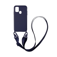 Θήκη Σιλικόνης με Strap CarryHang Sonique Samsung Galaxy A21s Μπλε Σκούρο