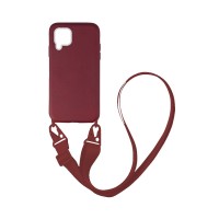 Θήκη Σιλικόνης με Strap CarryHang Sonique Huawei P40 Lite Μπορντό