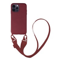 Θήκη Σιλικόνης με Strap CarryHang Sonique Apple iPhone 14 Pro Max Μπορντό