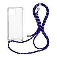 Θήκη Σιλικόνης με Κορδόνι Sonique Armor Clear Apple iPhone 12 / iPhone 12 Pro Rainbow Μπλε