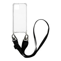 Θήκη Σιλικόνης με Strap Sonique Armor Clear Apple iPhone 12 Pro Max Μαύρο