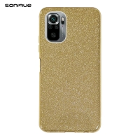 Θήκη Σιλικόνης Sonique Shiny Xiaomi Redmi Note 10 / Redmi Note 10s / Poco M5s Χρυσό