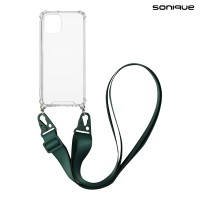 Θήκη Σιλικόνης με Strap Sonique Armor Clear Apple iPhone 12 mini Πράσινο Σκούρο
