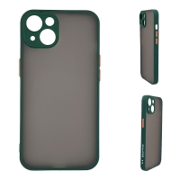 Θήκη Σιλικόνης Color Button Bumper Sonique Apple iPhone 13 Πράσινο Σκούρο