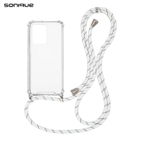 Θήκη Σιλικόνης με Κορδόνι Sonique Armor Clear Xiaomi Redmi Note 12 Pro 5G / Poco X5 Pro 5G Rainbow Λευκό