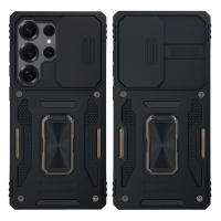 Θήκη Ring Armor CamShield Sonique για Samsung Galaxy S25 Ultra Μαύρο
