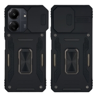 Θήκη Ring Armor CamShield Sonique για Xiaomi Redmi 13C 4G / Redmi 13C 5G / Poco C65 4G Μαύρο