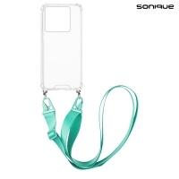 Θήκη Σιλικόνης με Strap Sonique Armor Clear Xiaomi Poco M7 Pro 5G Γαλάζιο