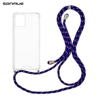 Θήκη Σιλικόνης με Κορδόνι Sonique Armor Clear Motorola Moto G54 5G / Moto G54 5G Power Rainbow Μπλε