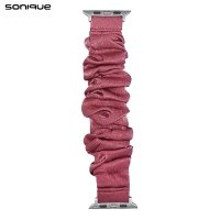 Λουράκι Scruncie Band Sonique για Apple Watch (42/44/45/49MM) Ροζ Σκούρο
