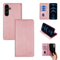 Θήκη Πορτοφόλι Vintage Magnet Wallet Sonique Samsung Galaxy S25 FE Ροζ Χρυσό