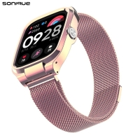 Λουράκι Stainless Steel Milanese Classic Sonique για Xiaomi Redmi Watch 4 Ροζ Χρυσό