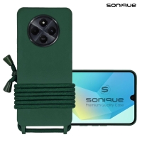 Θήκη Σιλικόνης με Κορδόνι CarryHang Sonique Xiaomi Redmi 14C 4G / Poco C75 4G / Redmi A4 5G Πράσινο Σκούρο