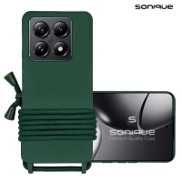 Θήκη Σιλικόνης με Κορδόνι CarryHang Sonique Xiaomi Xiaomi 14T Pro Πράσινο Σκούρο