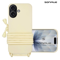 Θήκη Σιλικόνης με Κορδόνι CarryHang Sonique Apple iPhone 17 Μπεζ