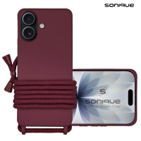 Θήκη Σιλικόνης με Κορδόνι CarryHang Sonique Apple iPhone 17 Μπορντώ