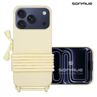 Θήκη Σιλικόνης με Κορδόνι CarryHang Sonique Apple iPhone 17 Pro Μπεζ