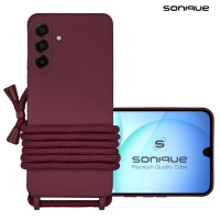 Θήκη Σιλικόνης με Κορδόνι CarryHang Sonique Samsung Galaxy A17 5G Μπορντώ