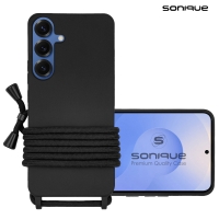 Θήκη Σιλικόνης με Κορδόνι CarryHang Sonique Samsung Galaxy S25 Μαύρο