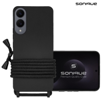 Θήκη Σιλικόνης με Κορδόνι CarryHang Sonique Samsung Galaxy S25 Edge Μαύρο