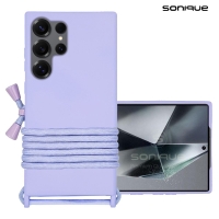 Θήκη Σιλικόνης με Κορδόνι CarryHang Sonique Samsung Galaxy S25 Ultra Λιλά