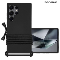 Θήκη Σιλικόνης με Κορδόνι CarryHang Sonique Samsung Galaxy S25 Ultra Μαύρο