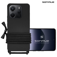 Θήκη Σιλικόνης με Κορδόνι CarryHang Sonique Xiaomi Redmi Note 14 4G (164.84mm) Μαύρο