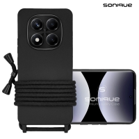 Θήκη Σιλικόνης με Κορδόνι CarryHang Sonique Xiaomi Redmi Note 14 Pro 4G Μαύρο