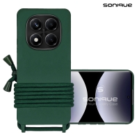 Θήκη Σιλικόνης με Κορδόνι CarryHang Sonique Xiaomi Redmi Note 14 Pro 4G Πράσινο Σκούρο