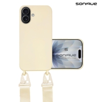 Θήκη Σιλικόνης με Strap CarryHang Sonique Apple iPhone 17 Μπεζ